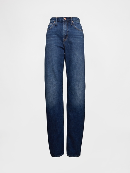 high rise barrel jeans