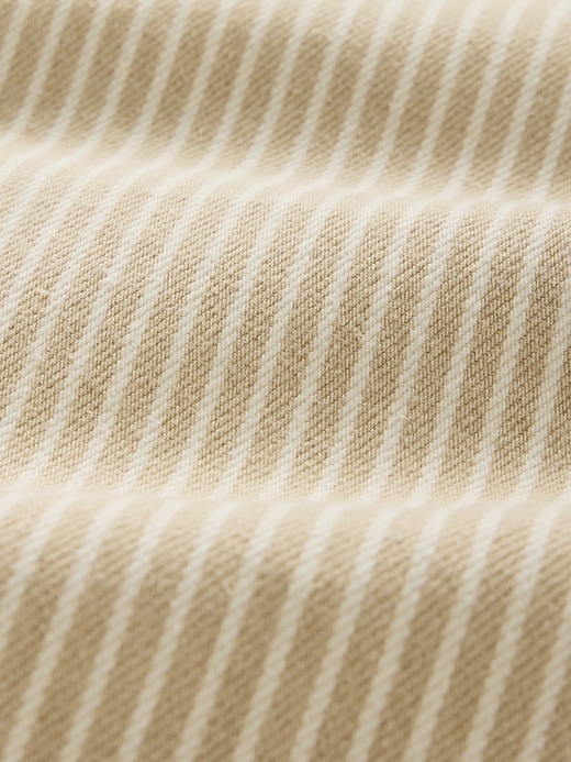 high rise khaki stripe barrel jeans