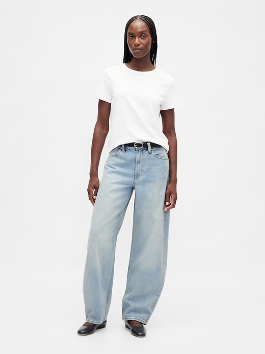 high rise barrel jeans