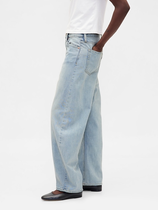 high rise barrel jeans
