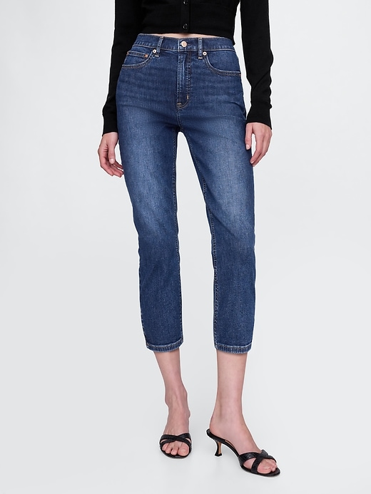 high rise capri jeans