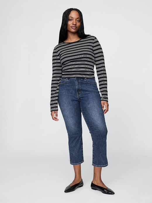 high rise capri jeans