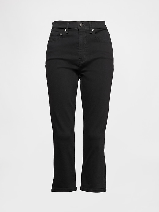 high rise cropped capri jeans