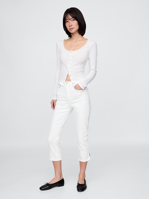high rise capri jeans