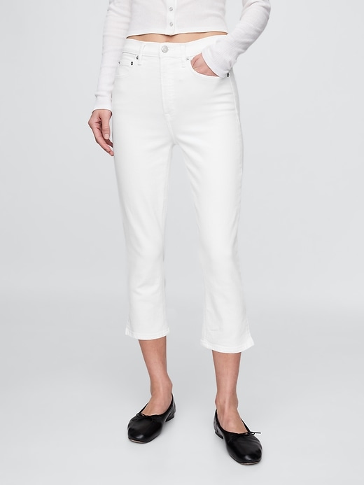 high rise capri jeans