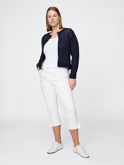 high rise capri jeans