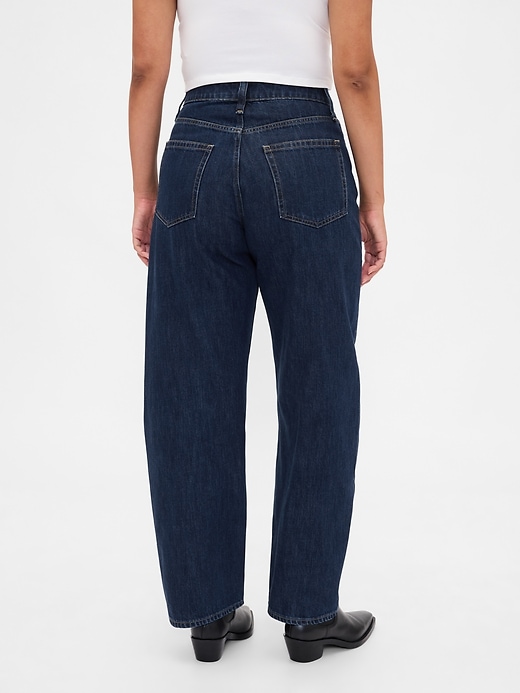 curvy high rise barrel jeans