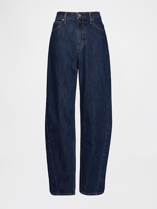 curvy high rise barrel jeans