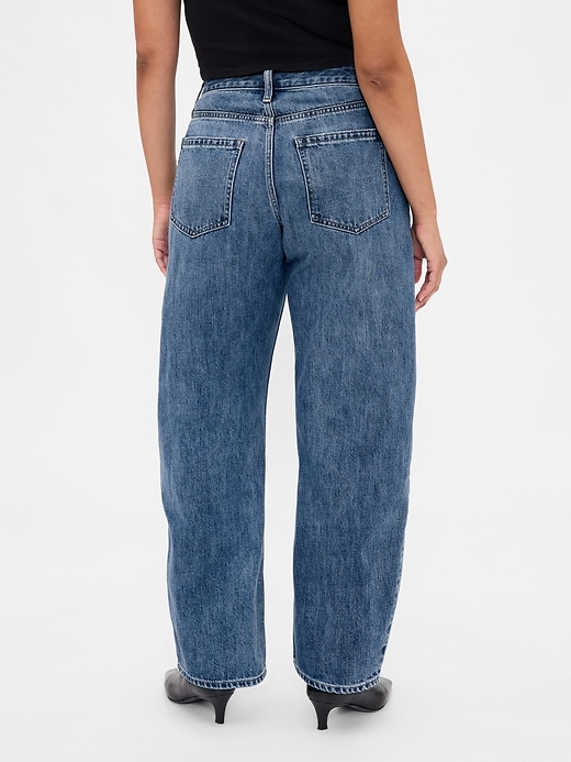 curvy high rise barrel jeans