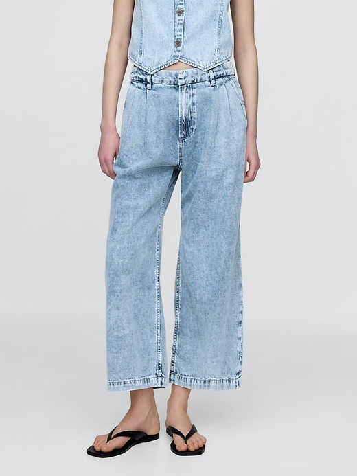 365 high rise ultrasoft denim plissee-ankle-hose