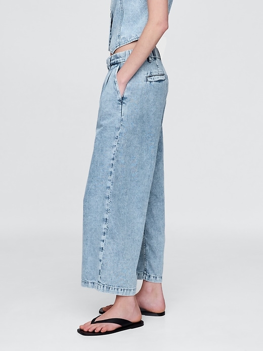 365 high rise ultrasoft denim plissee-ankle-hose