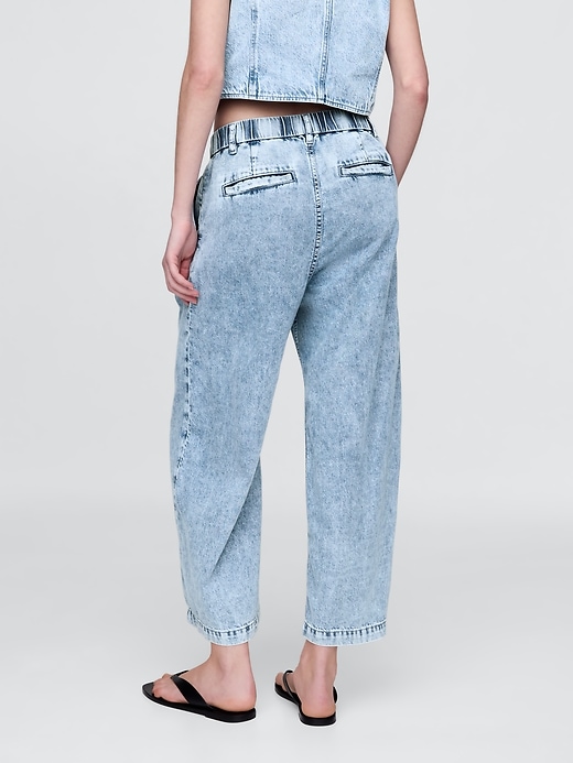 365 high rise ultrasoft denim plissee-ankle-hose