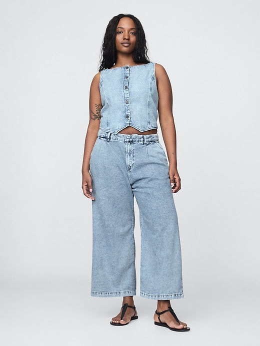 365 high rise ultrasoft denim plissee-ankle-hose