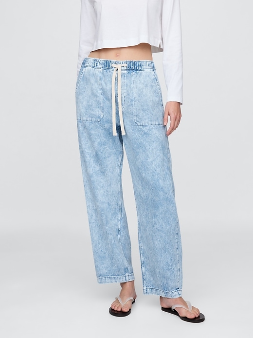 high rise easy barrel jeans