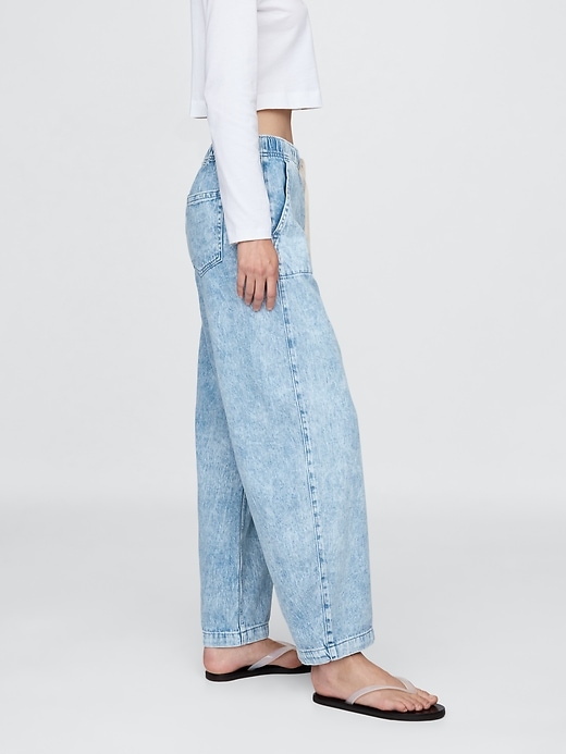 high rise easy barrel jeans