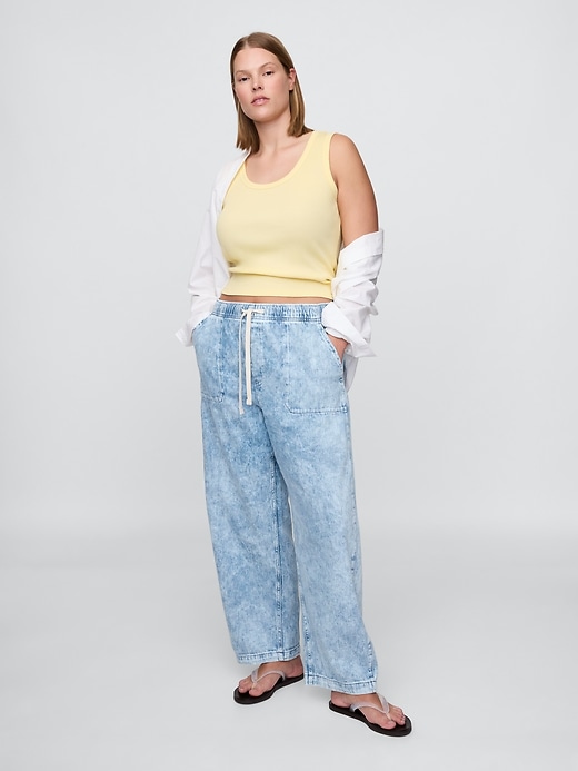 high rise easy barrel jeans