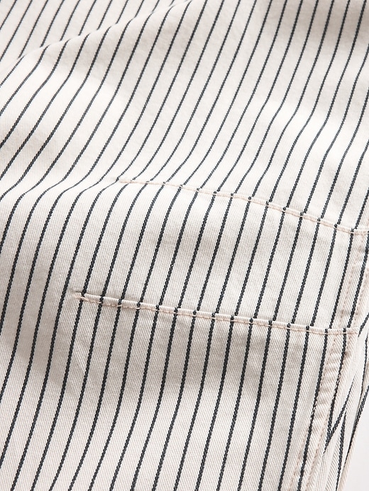 high rise denim stripe horseshoe jeans