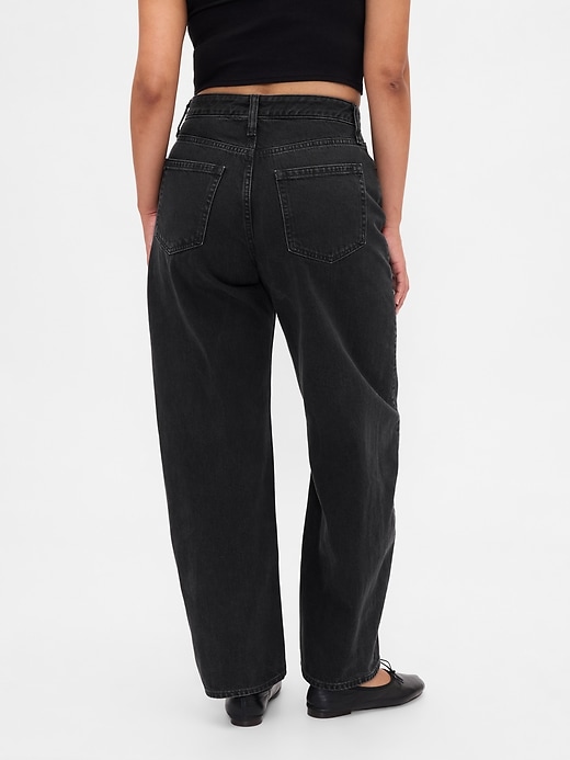 curvy high rise barrel jeans