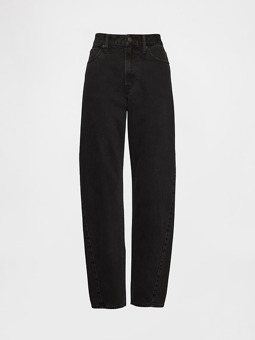 curvy high rise barrel jeans