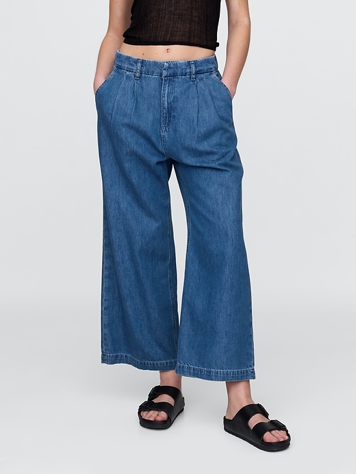 365 high rise ultrasoft denim plissee-ankle-hose