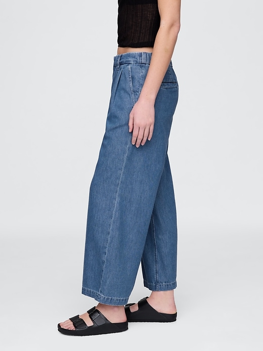 365 high rise ultrasoft denim plissee-ankle-hose