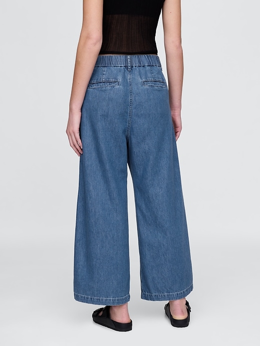 365 high rise ultrasoft denim plissee-ankle-hose