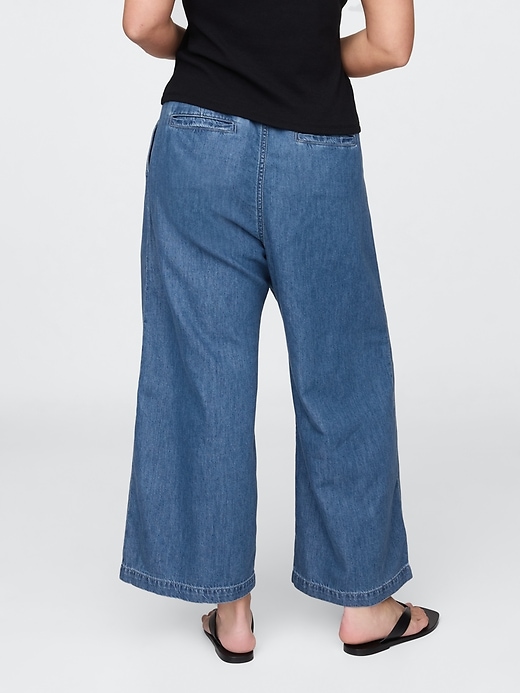 365 high rise ultrasoft denim plissee-ankle-hose