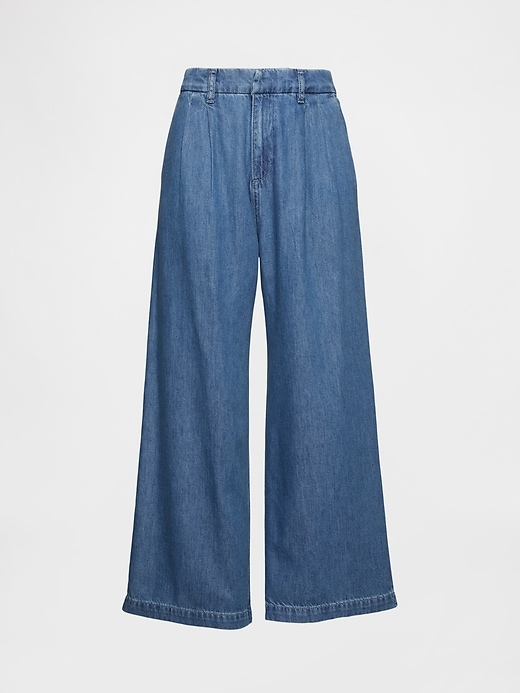 365 high rise ultrasoft denim plissee-ankle-hose