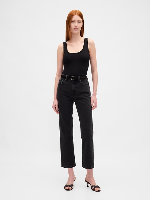 high rise 90s slim straight crop jeans