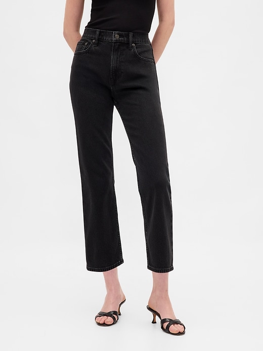 high rise 90s slim straight crop jeans
