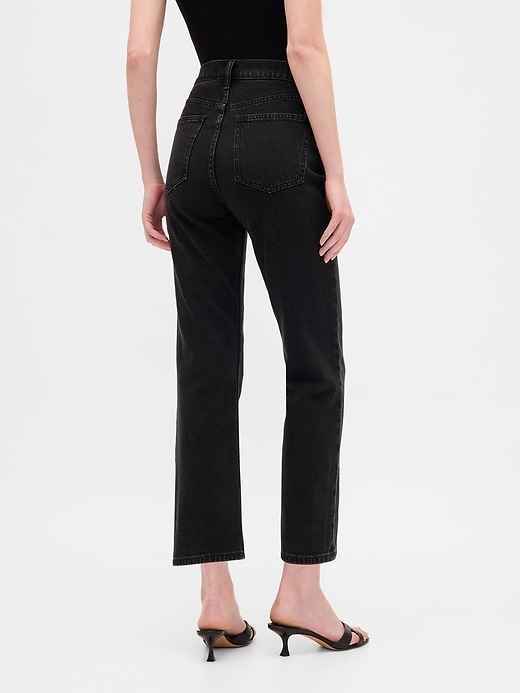 high rise 90s slim straight crop jeans