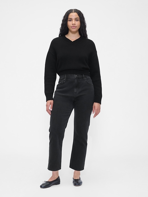 high rise 90s slim straight crop jeans