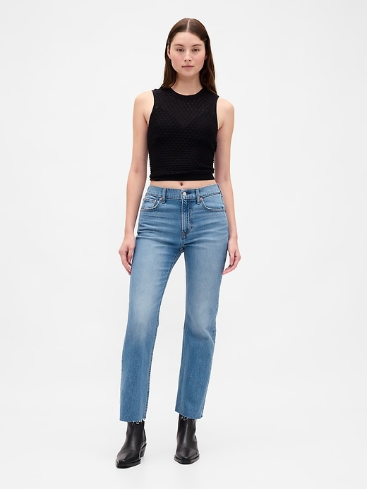 high rise 90s slim straight crop jeans