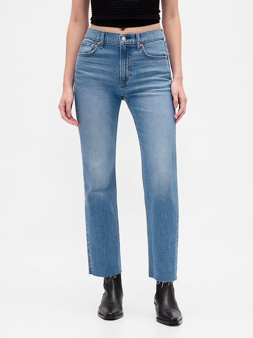 high rise 90s slim straight crop jeans