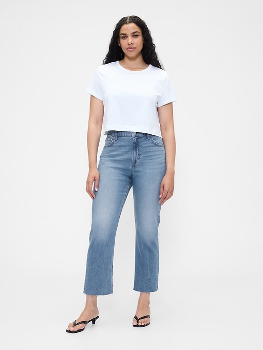 high rise 90s slim straight crop jeans