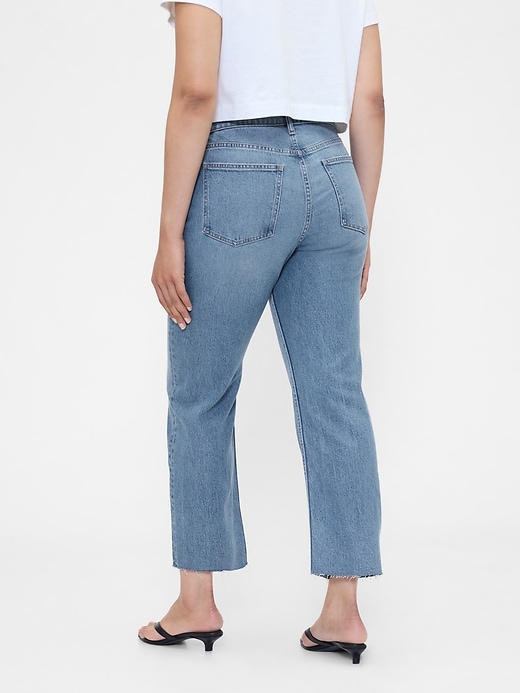 high rise 90s slim straight crop jeans