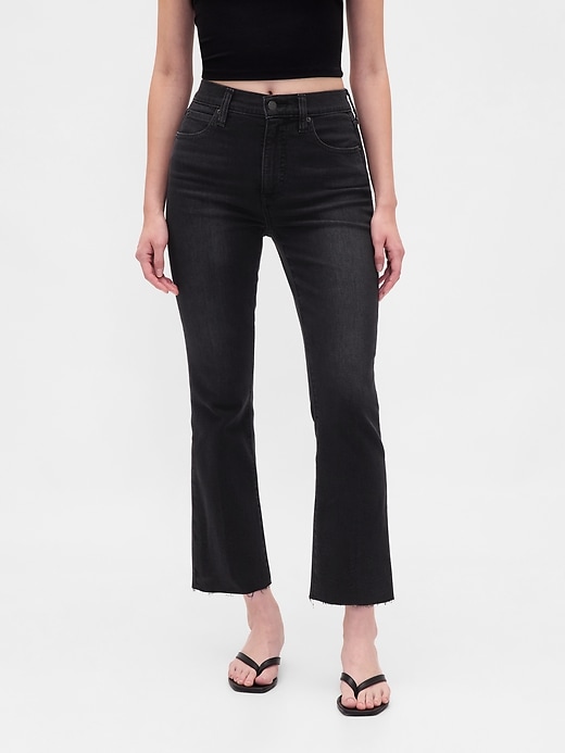 high rise kick flare jeans