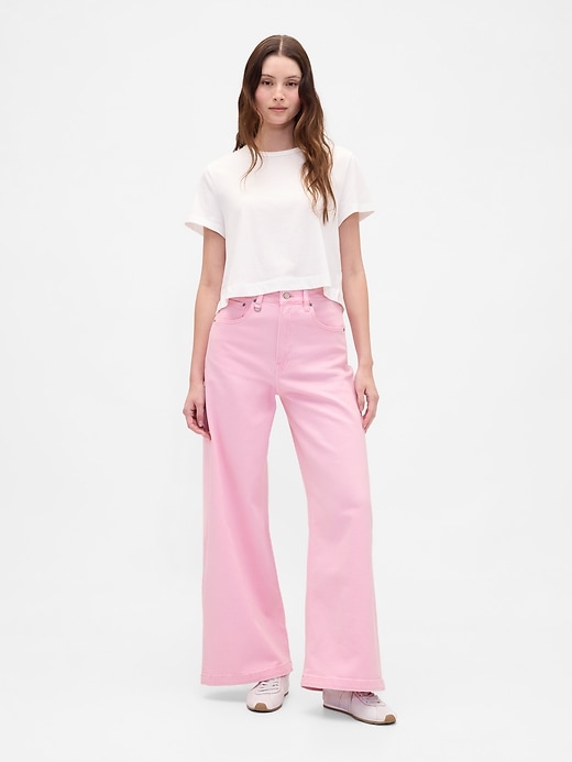 sky high rise stride wide-leg jeans