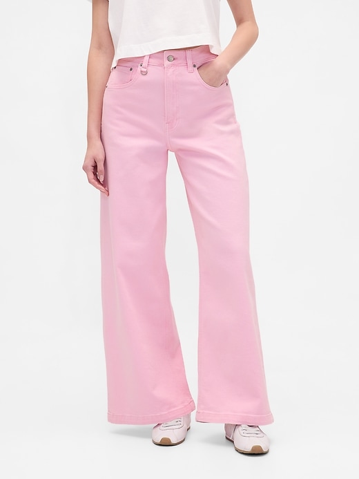 sky high rise stride wide-leg jeans
