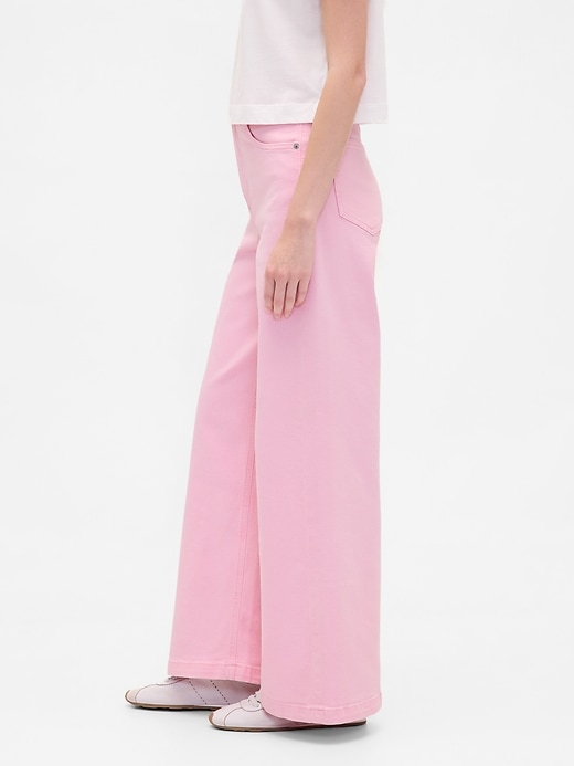 sky high rise stride wide-leg jeans
