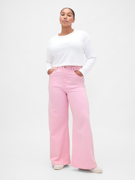 sky high rise stride wide-leg jeans