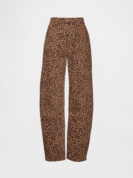 high rise barrel jeans