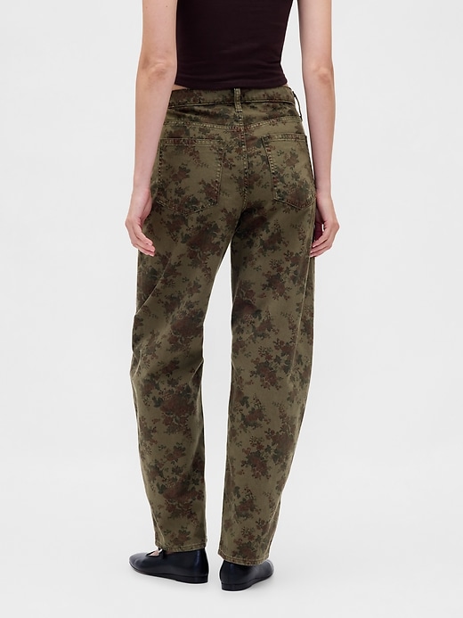 high rise barrel jeans