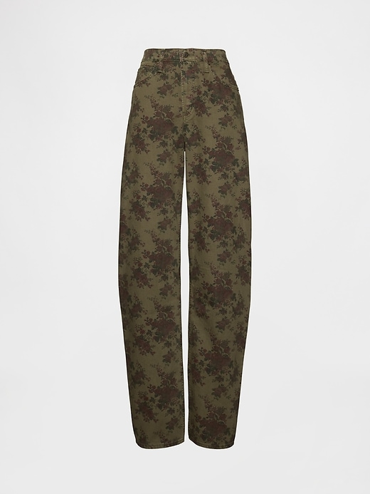 high rise barrel jeans