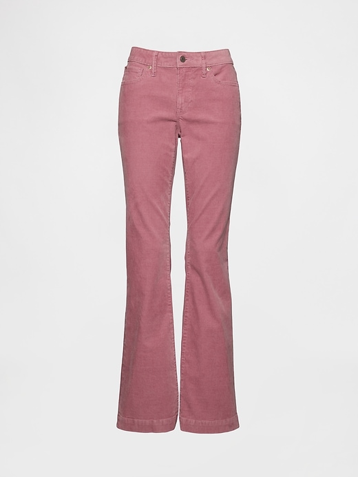long lean jeans aus cord mit niedrigem bund