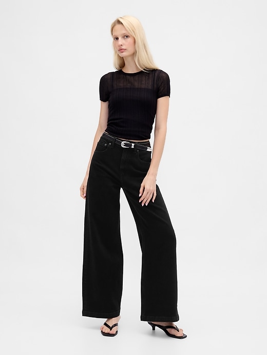 extra high rise stride wide-leg jeans