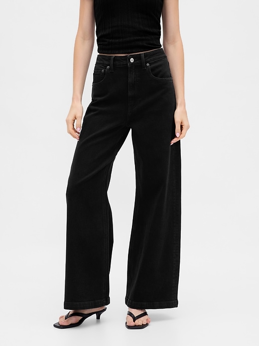 extra high rise stride wide-leg jeans