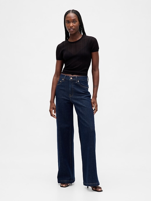 high rise stride wide-leg jeans