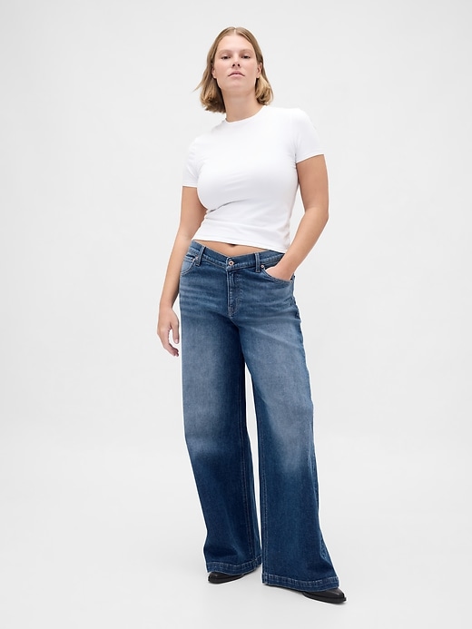 high rise stride v-waist wide-leg jeans