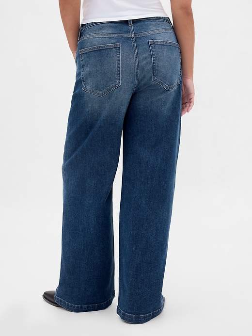 high rise stride v-waist wide-leg jeans